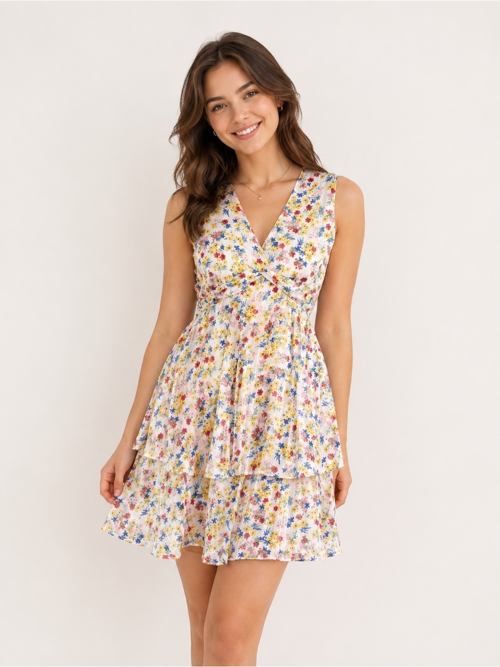 Banana Republic Floral Tiered Mini Dress
Size 00 Petite